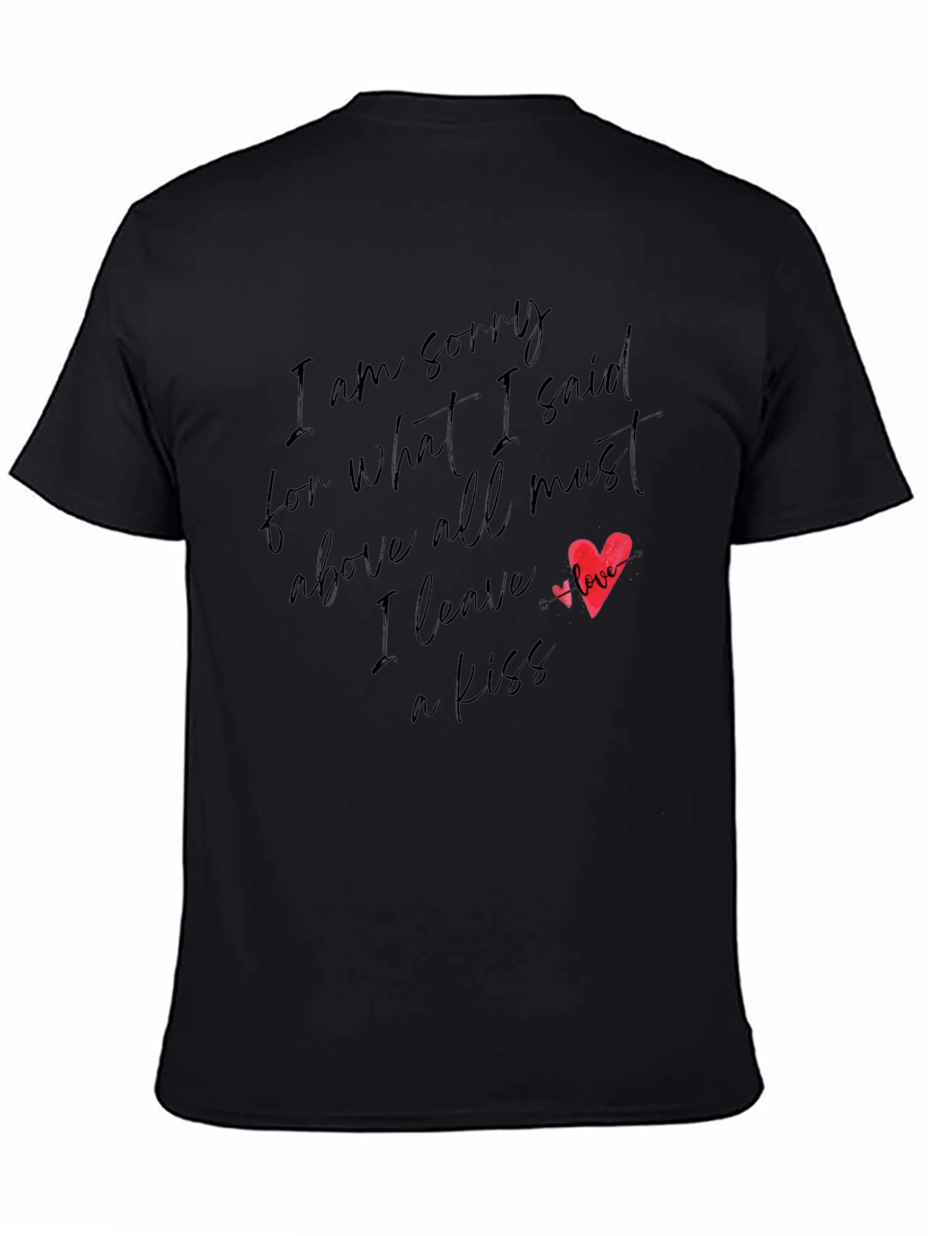 Black Sorry Love Kiss Heart Tee view 4