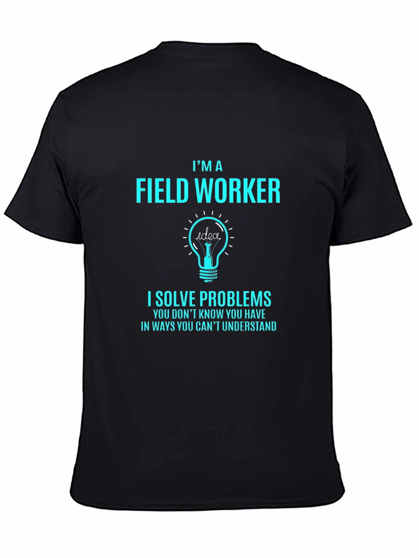 Black Field Worker Idea T-Shirt view 4