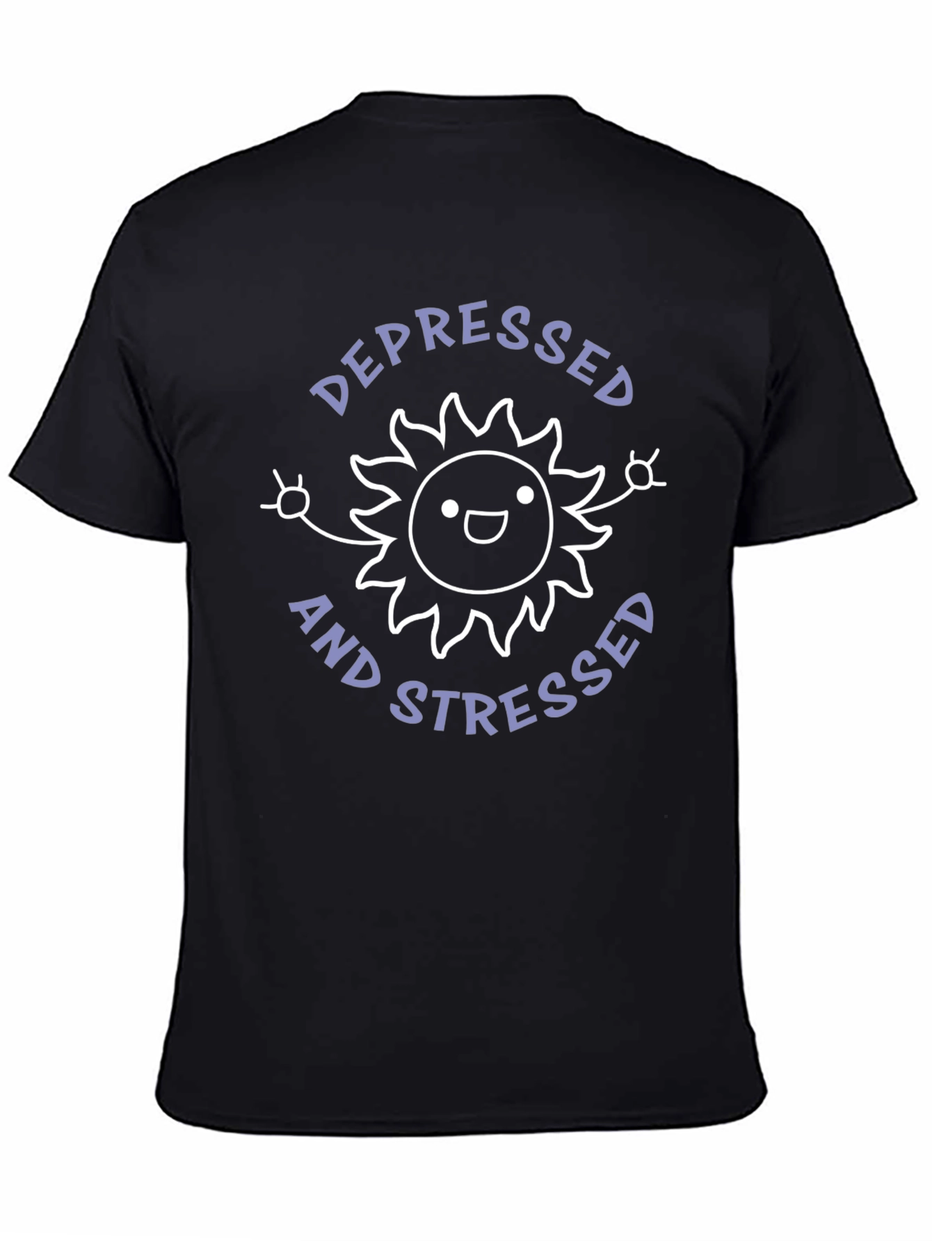 Black Depressed and Stressed T-Shirt view 4