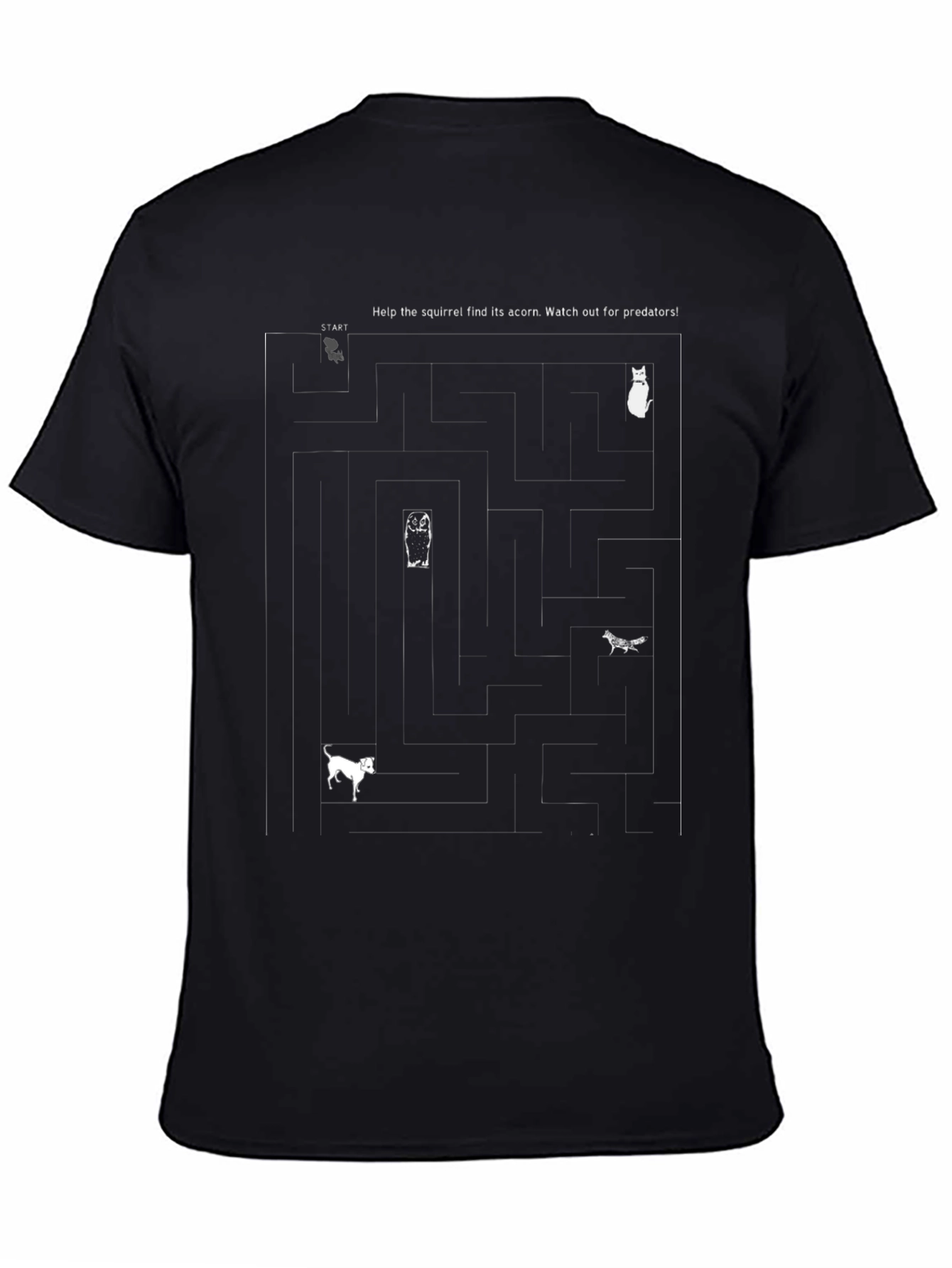 Black Squirrel Maze T-Shirt view 4