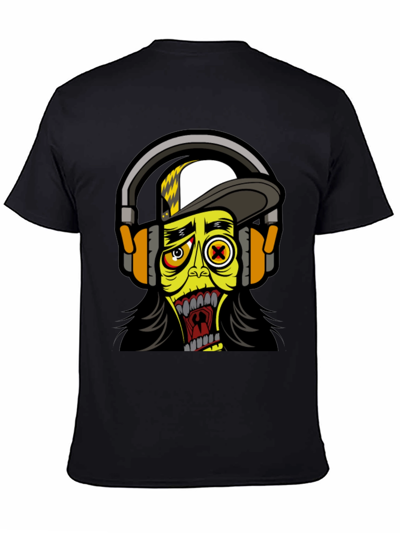 Black Cartoon Zombie Graphic Tee view 4