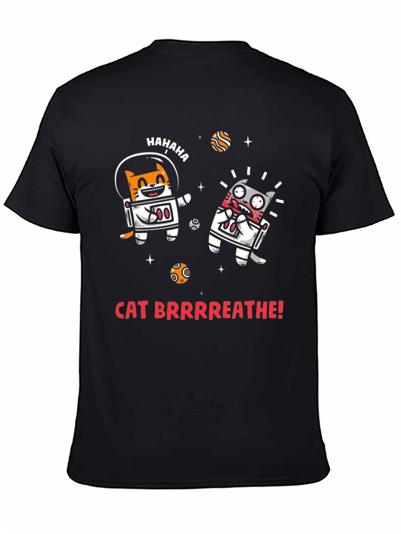 Black Cat Brrrreathe! Graphic Tee view 4