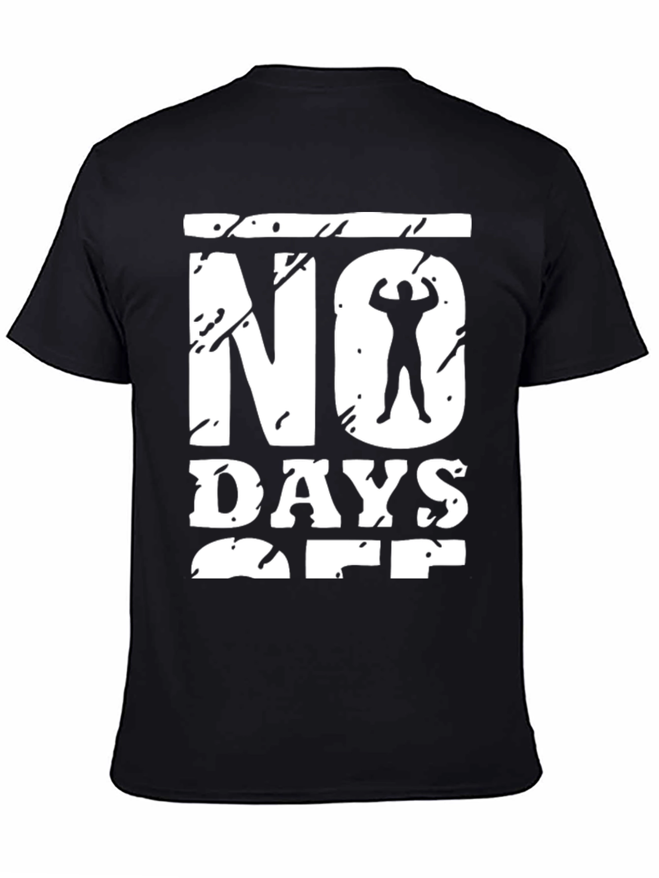 Black No Days Off Graphic T-Shirt, Black view 4