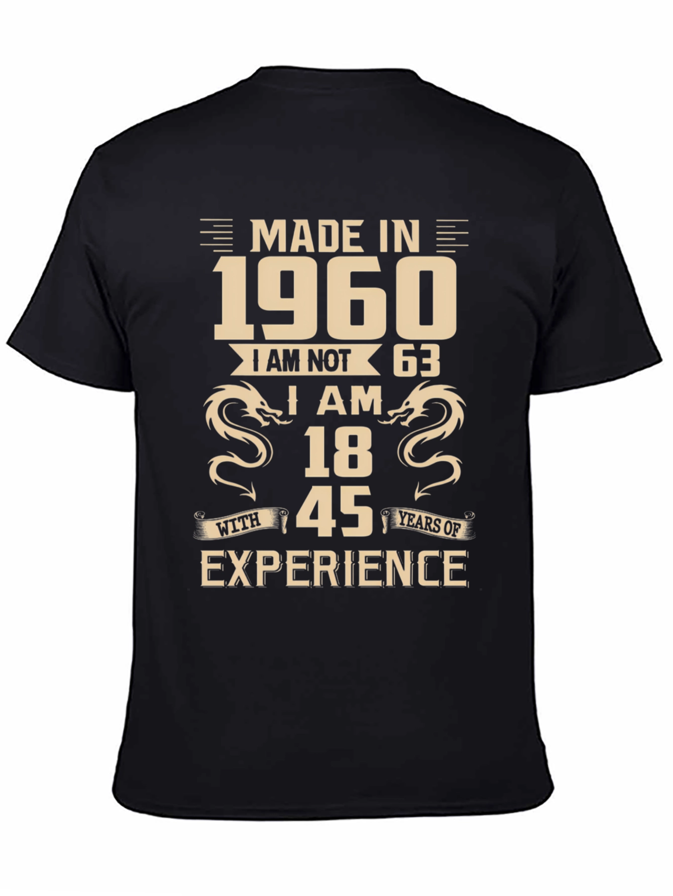 Black Made in 1960 - 63rd Birthday T-Shirt  view 4