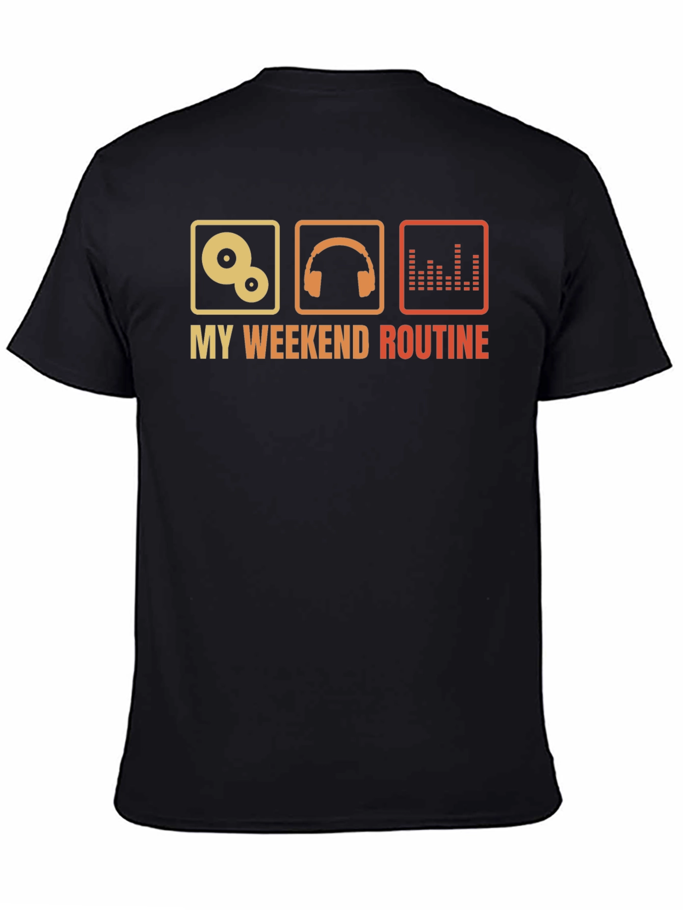Black My Weekend Routine Graphic Tee view 4