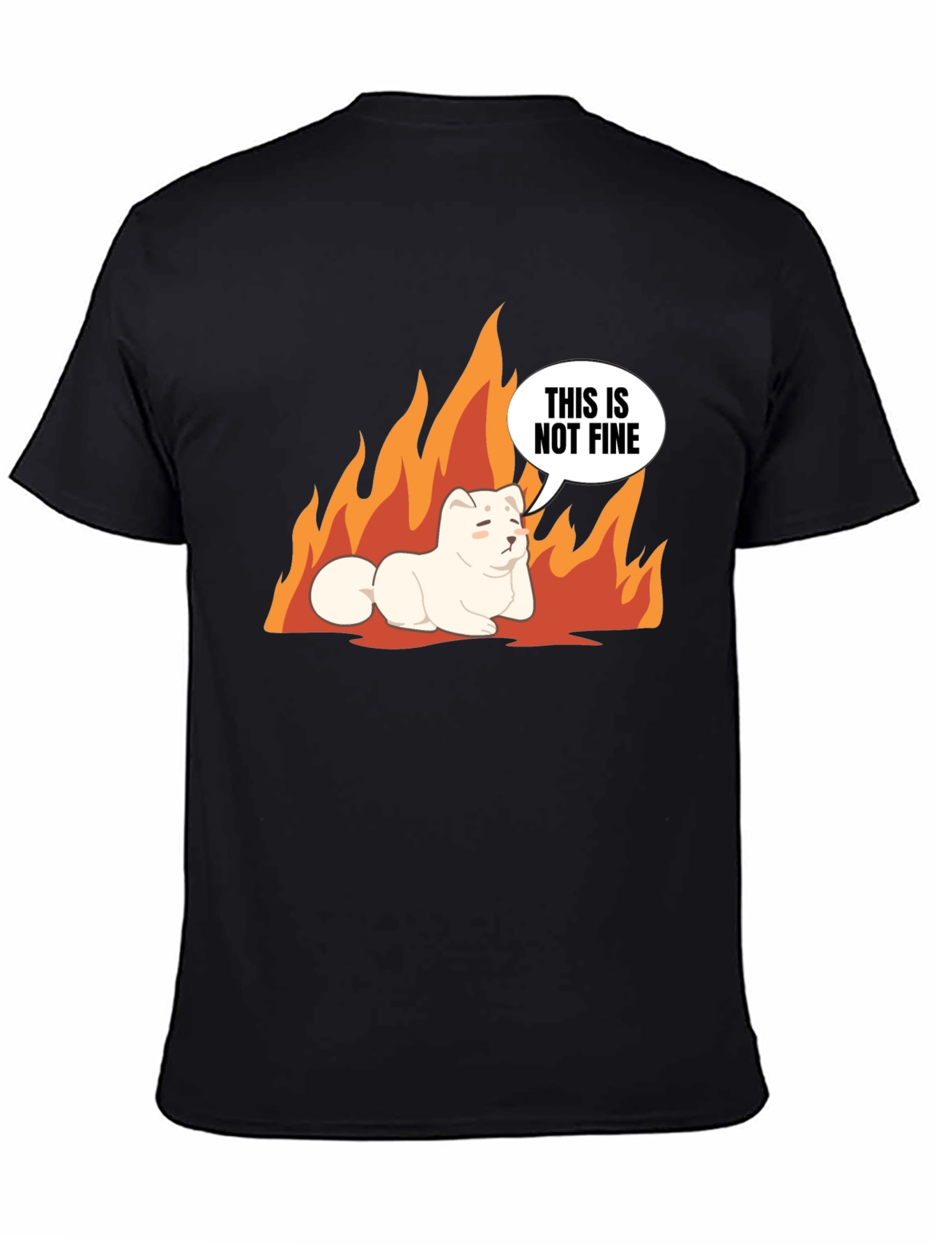 Black This Is Not Fine Dog Meme T-Shirt view 4