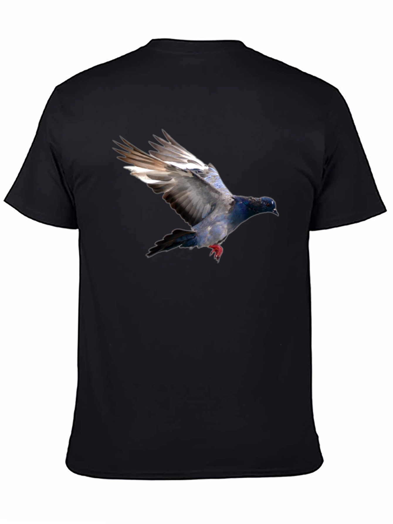 Black Pigeon Graphic Black T-Shirt - Stylish Bird Print Tee view 4