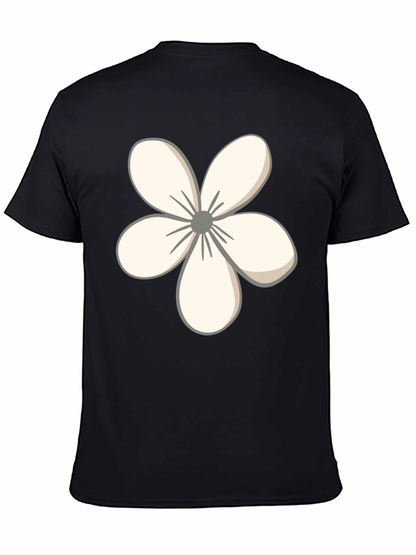 Black Floral Graphic Tee - Casual Black T-Shirt view 4