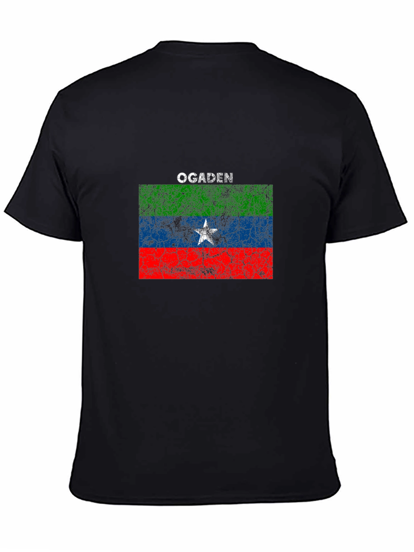 Black Ogaden Flag Graphic Black T-Shirt view 4