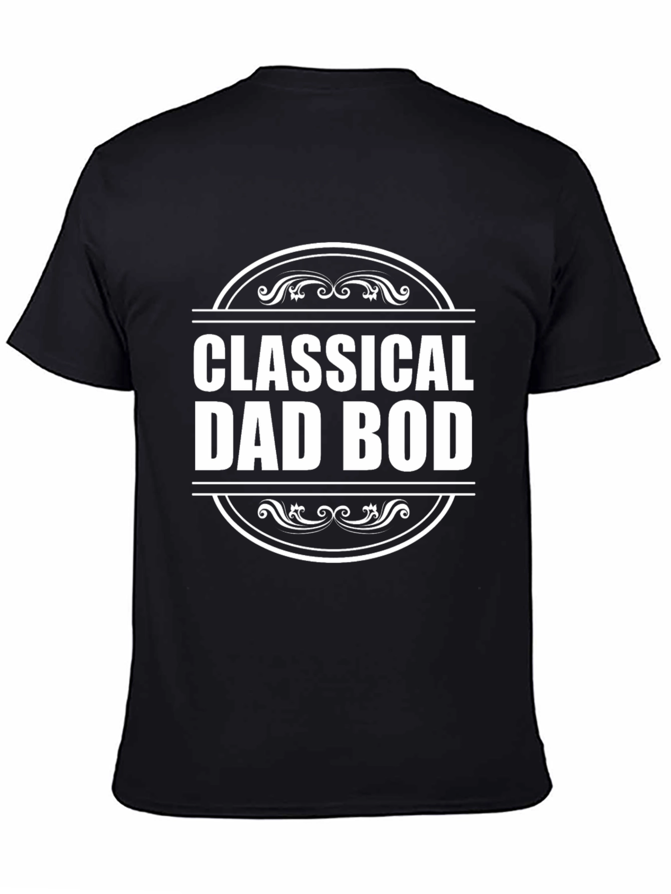 Black Classical Dad Bod Graphic Tee - Black view 4