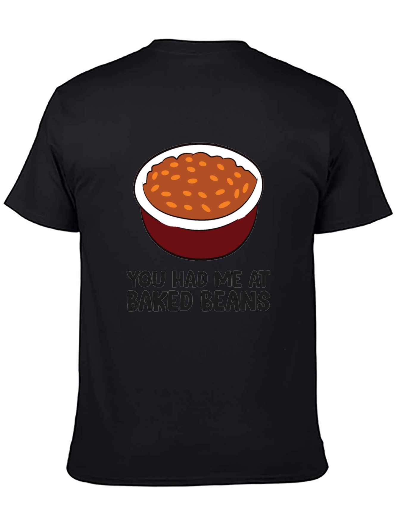 Black Baked Beans Graphic Tee - Funny Food Lover's T-Shirt view 4