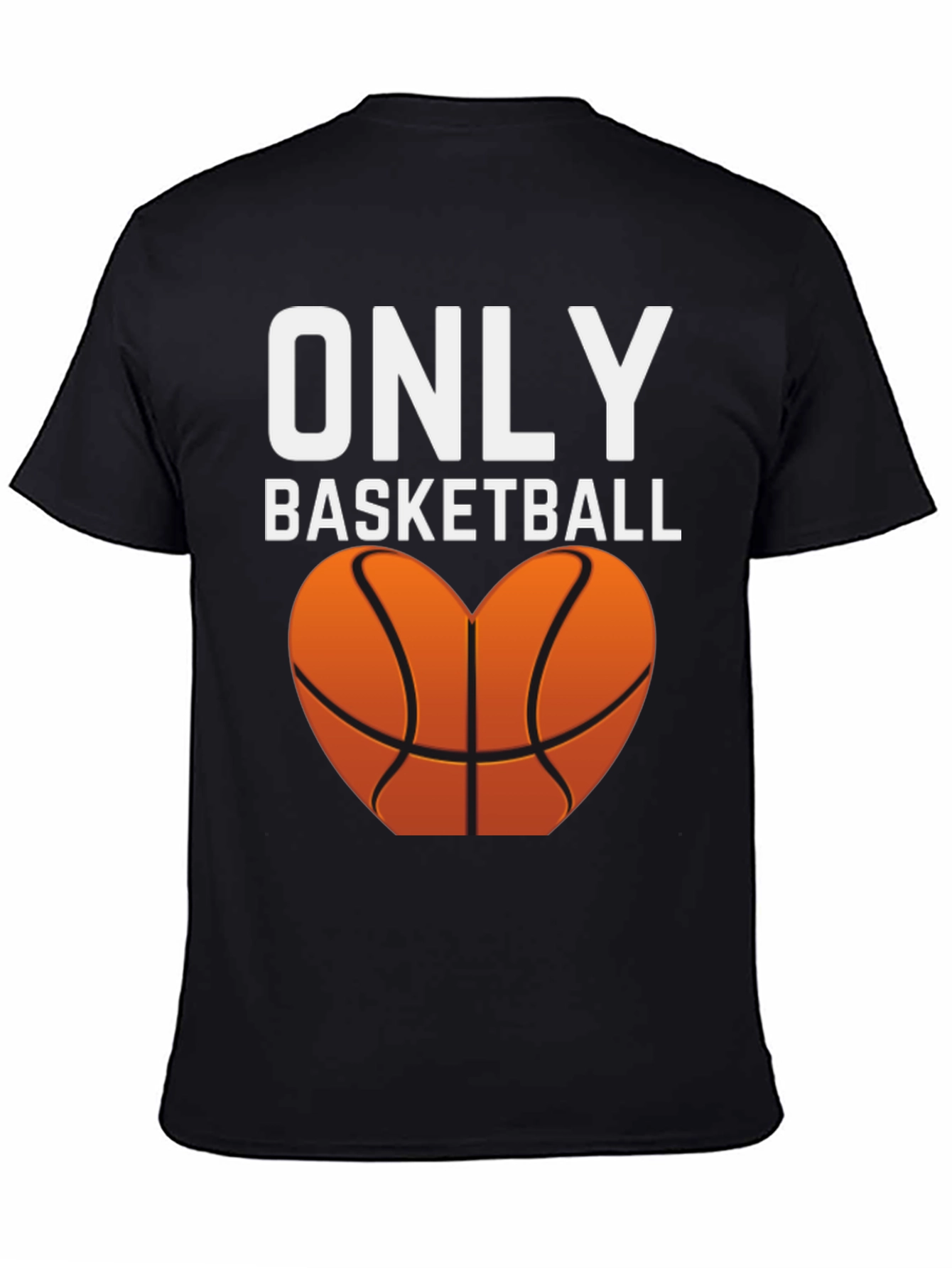 Black Only Basketball Heart Graphic Tee view 4
