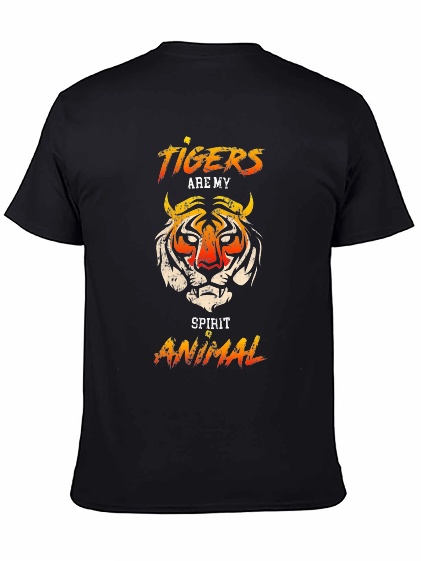 Black Tiger Spirit Animal Graphic T-Shirt view 4
