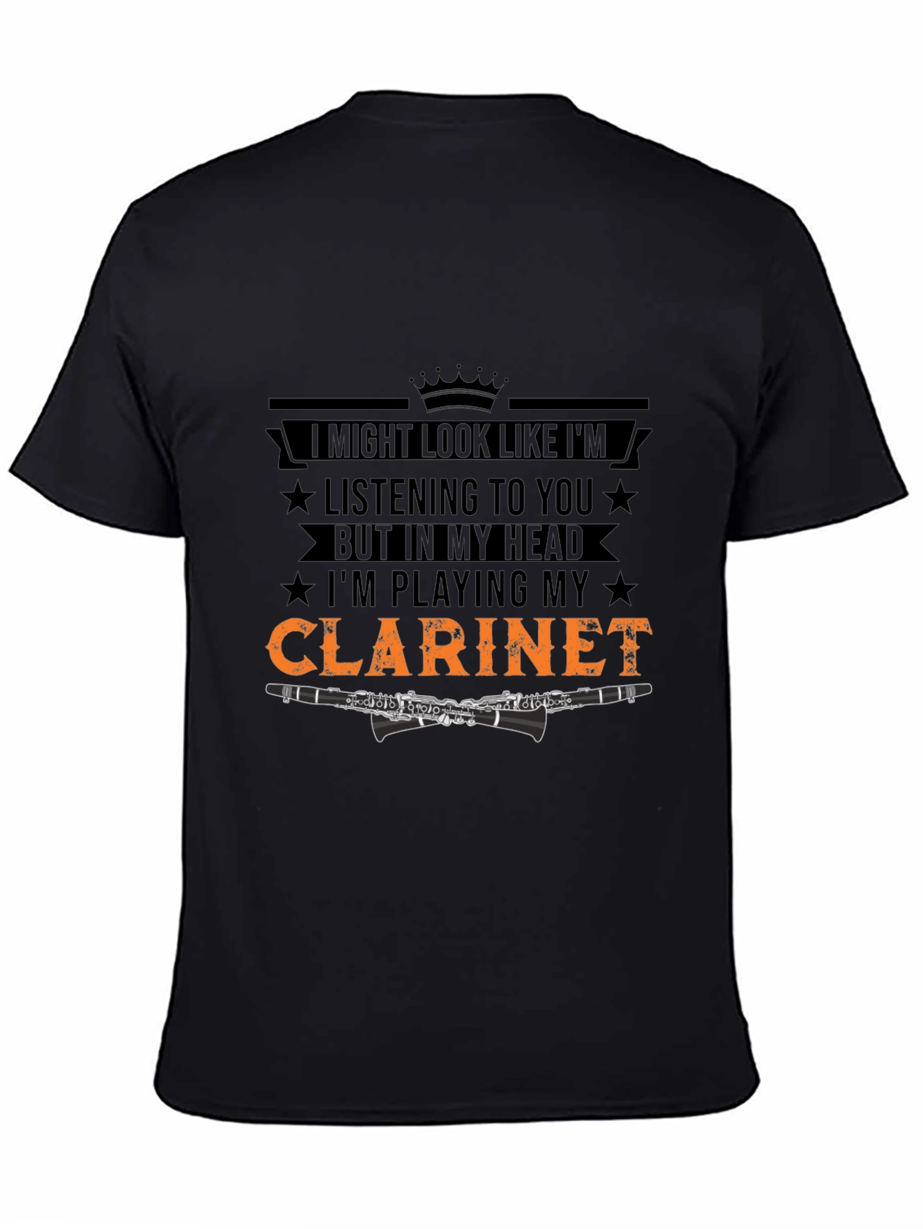 Black Clarinet Player Novelty T-Shirt view 4
