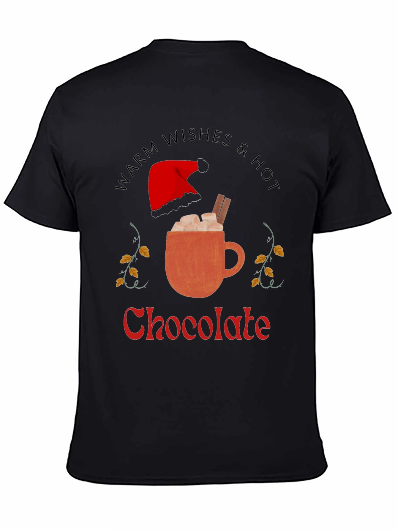 Black Warm Wishes & Hot Chocolate Graphic Tee view 4