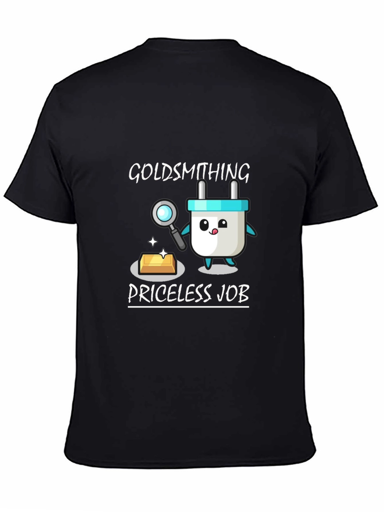 Black Goldsmithing Priceless Job Black T-Shirt view 4