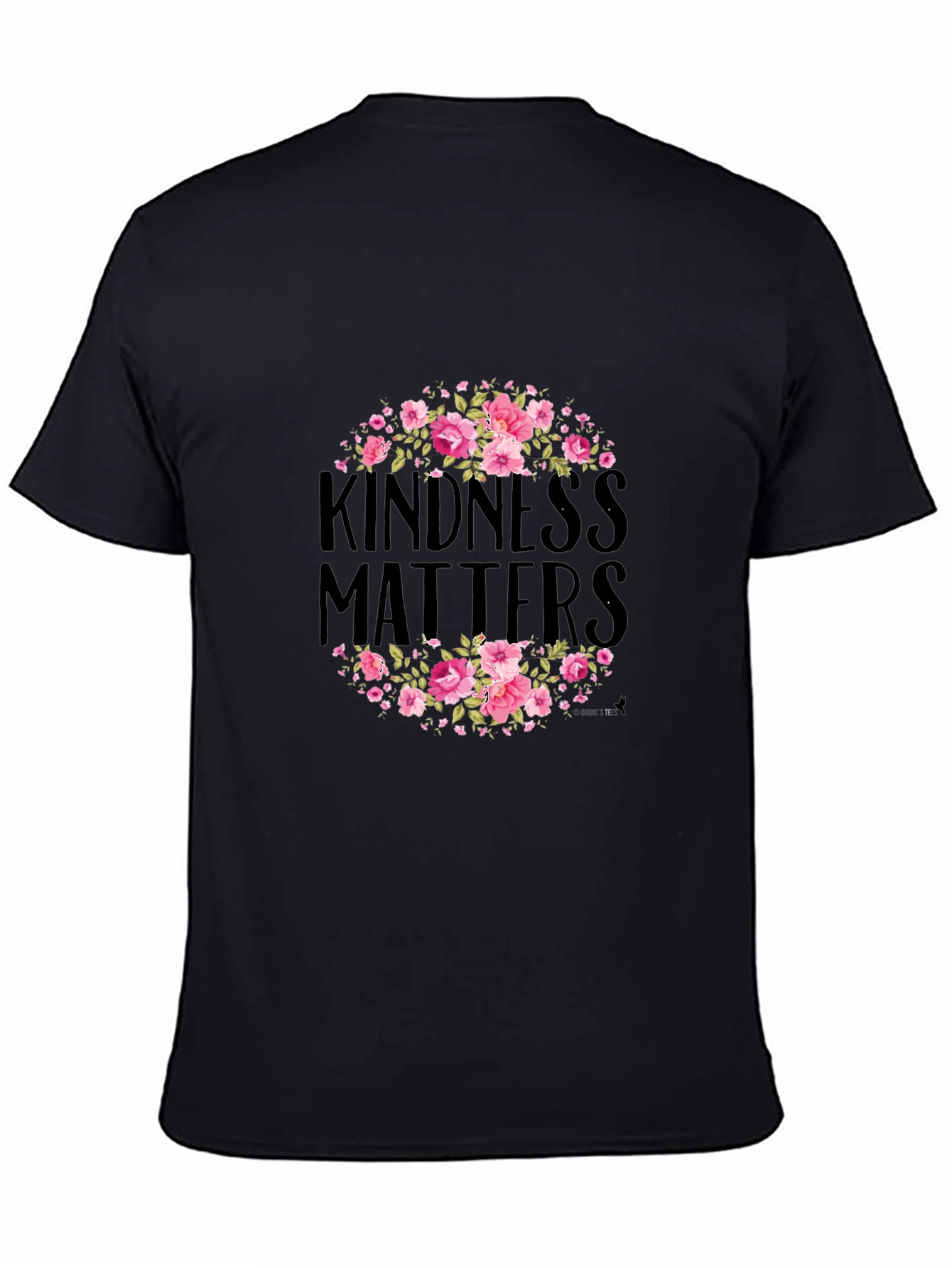Black Kindness Matters Floral T-Shirt - Black view 4