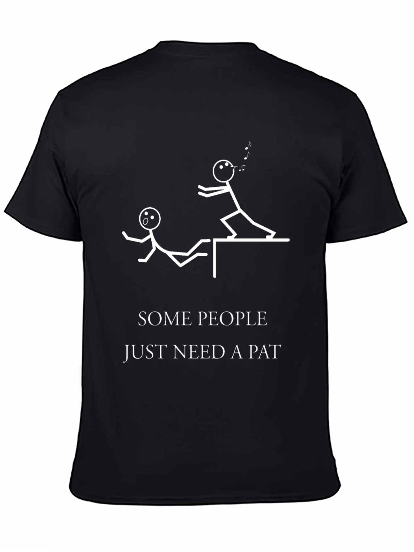Black Humorous Graphic T-Shirt - Just Needs a Pat view 4