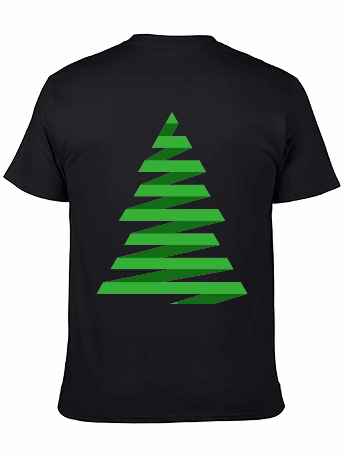 Black Abstract Christmas Tree Graphic Tee - Holiday Shirt view 4