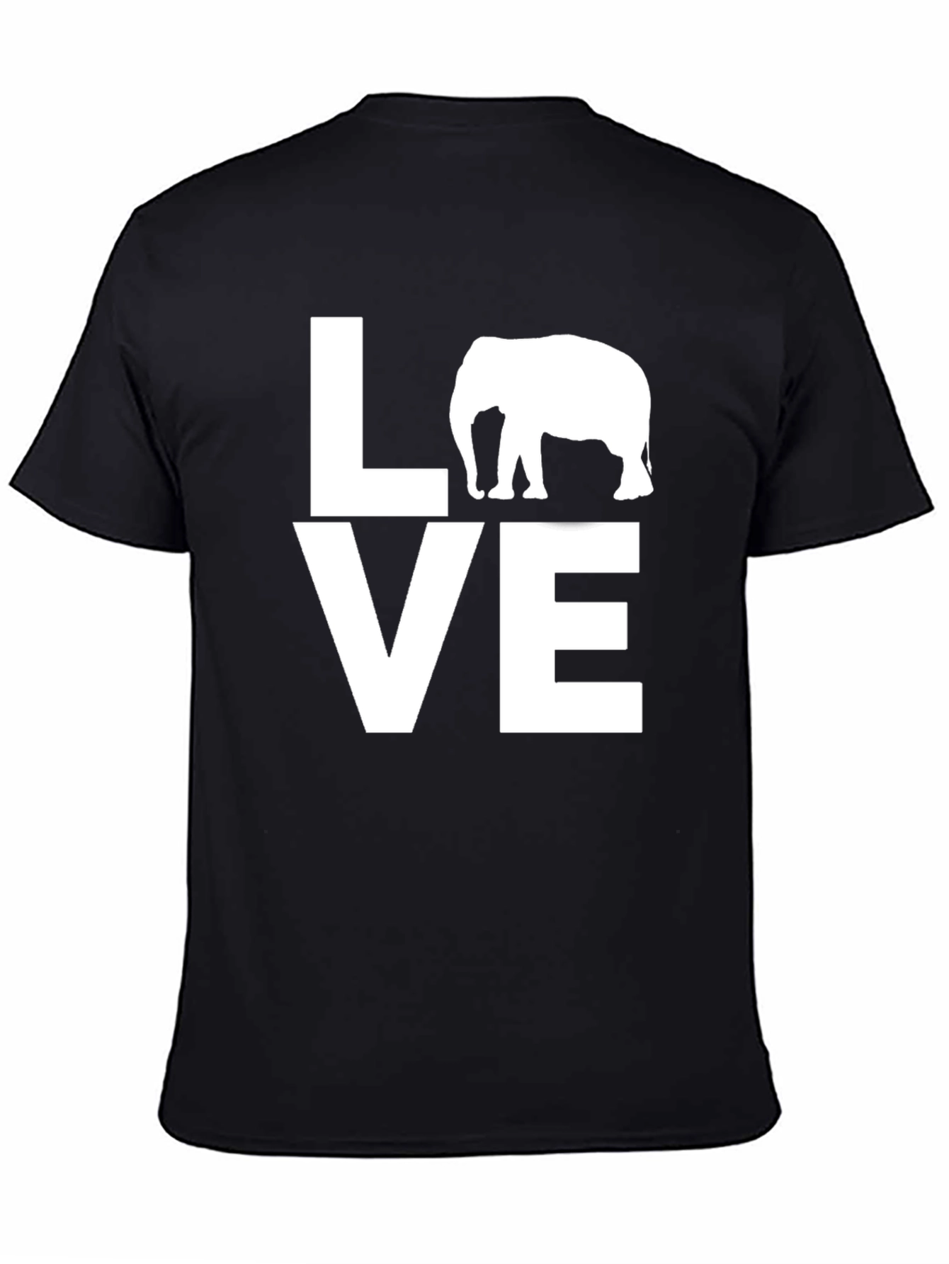 Black Love Elephant Graphic T-Shirt - Black view 4
