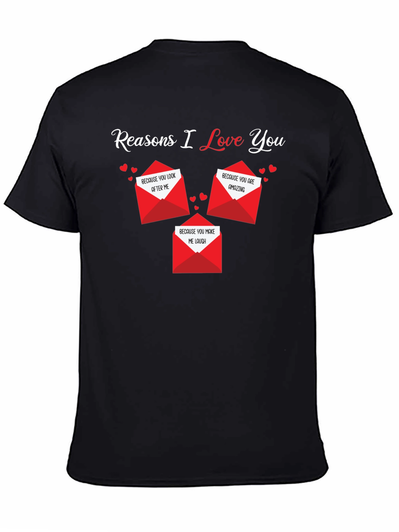Black Reasons I Love You Graphic Tee view 4