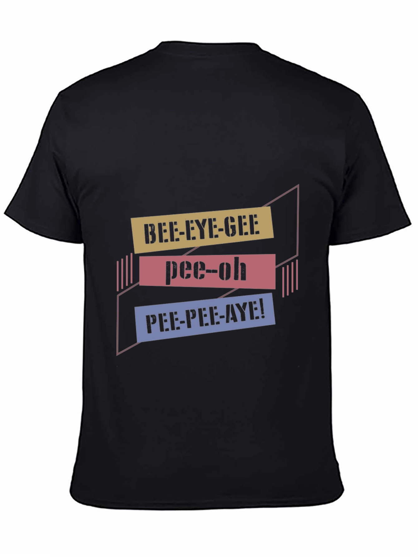 Black Bee-Eye-Gee Pee-Oh PEE-PEE-AYE! Black T-Shirt view 4