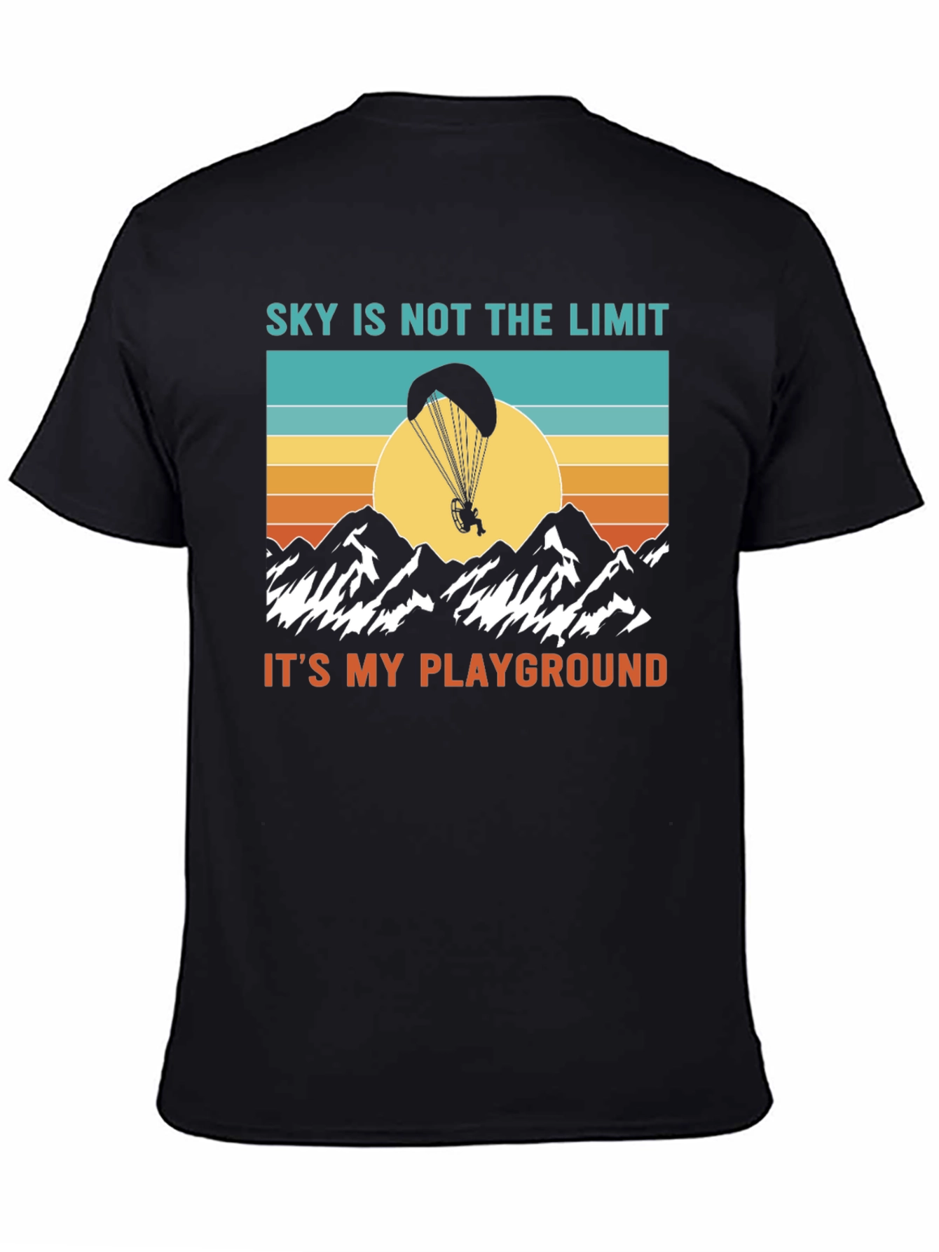 Black Sky is Not the Limit T-Shirt - Paragliding Tee view 4