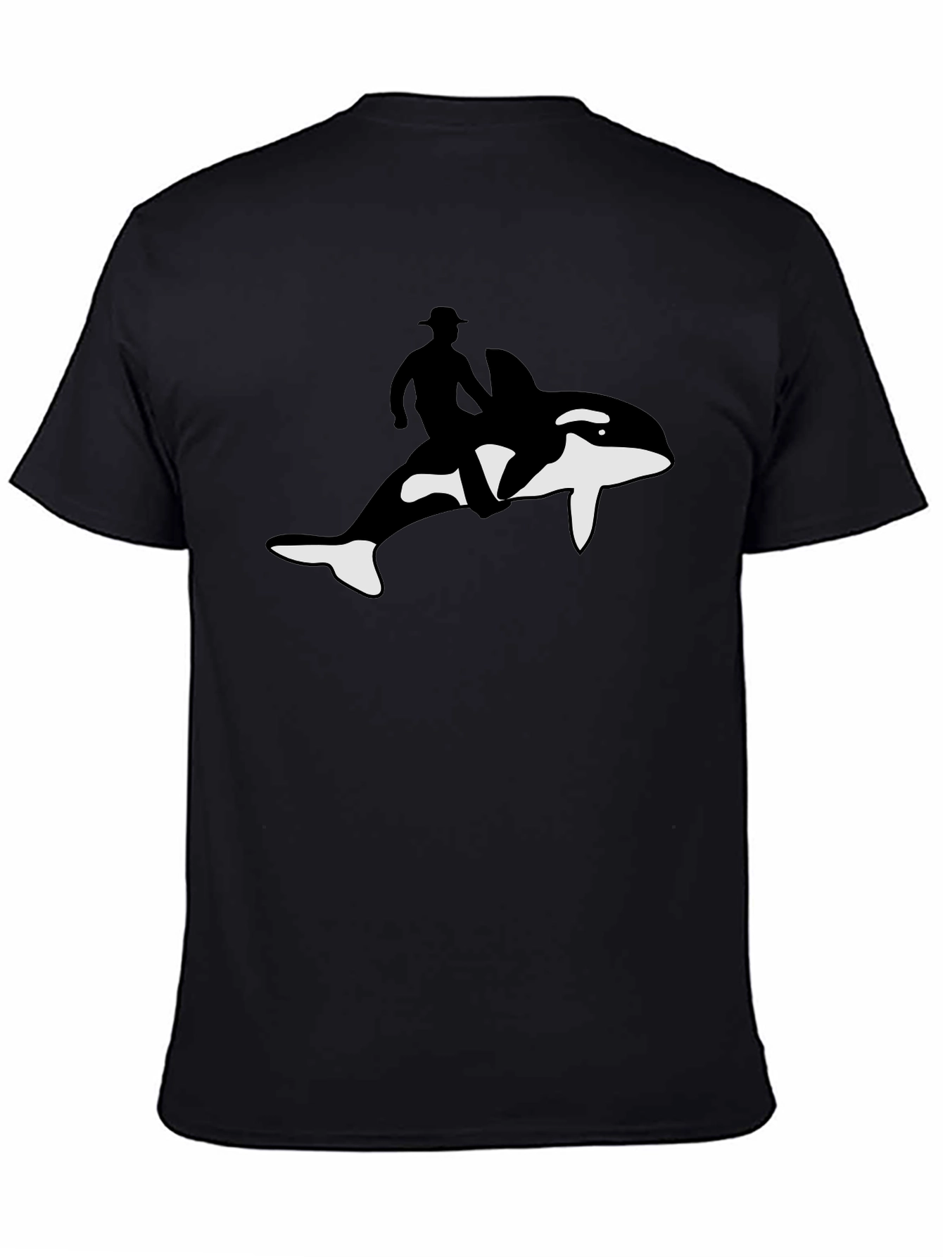 Black Orca Rider T-Shirt - Black Cotton Blend view 4