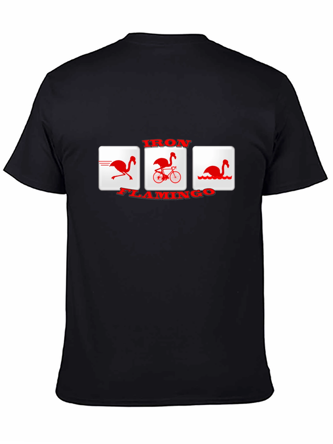 Black Iron Flamingo T-Shirt - Unique Graphic Tee view 4
