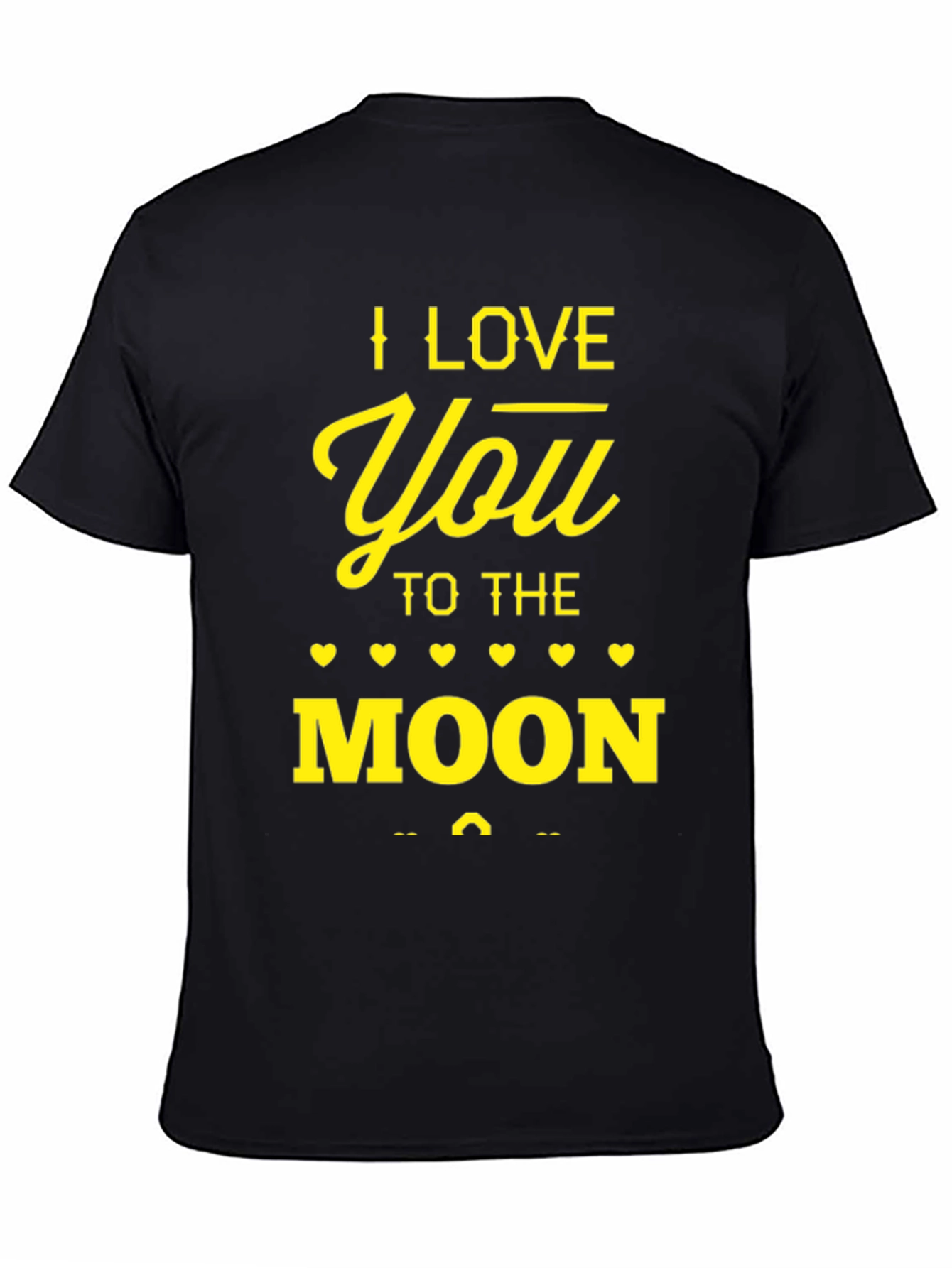 Black I Love You to the Moon T-Shirt - Men's Graphic Tee view 4