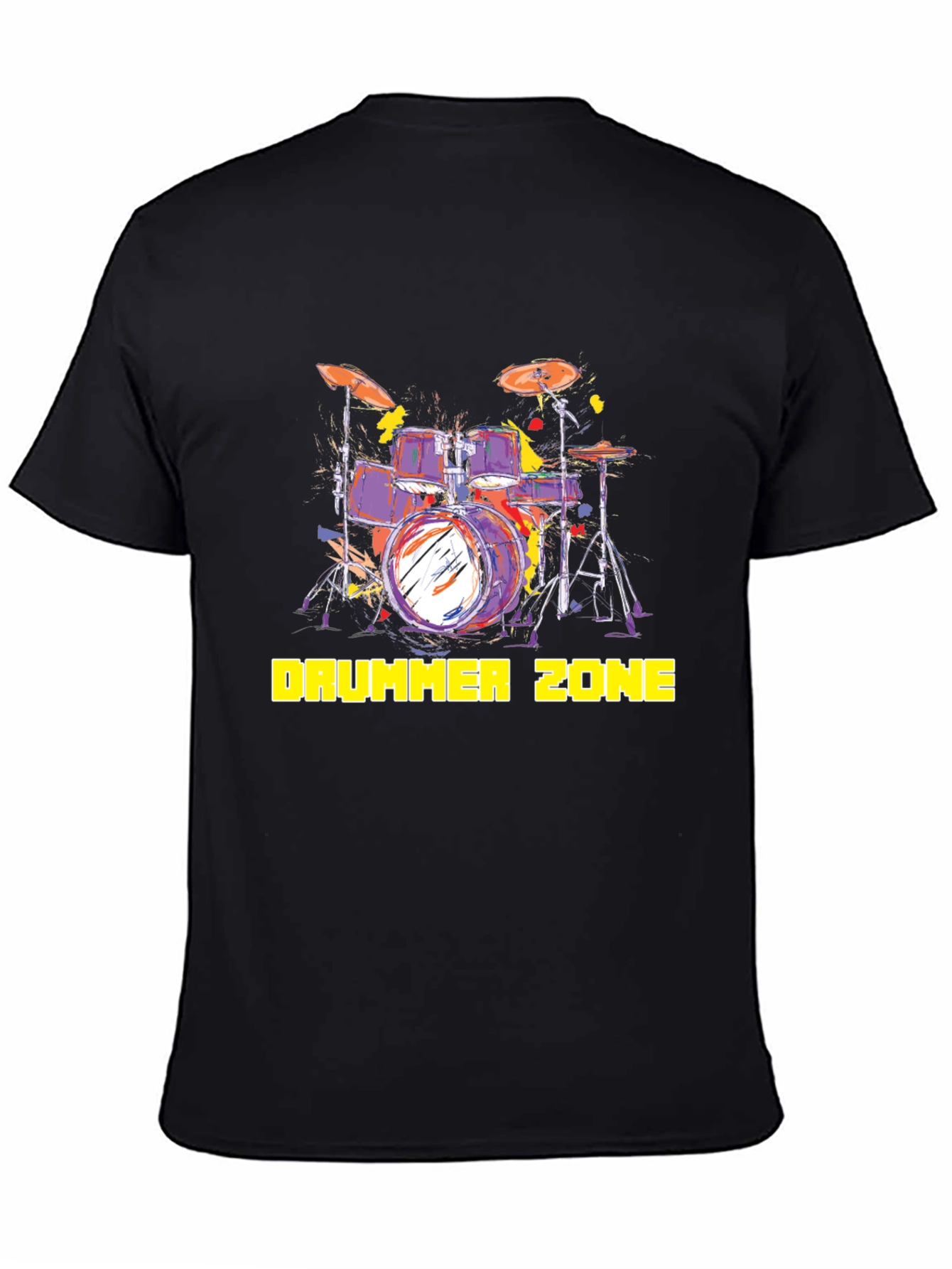 Black Drummer Zone Black Tee Shirt view 4