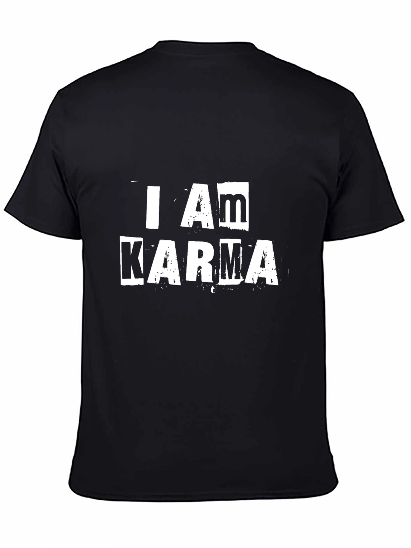 Black I Am Karma Graphic Print Black T-Shirt view 4