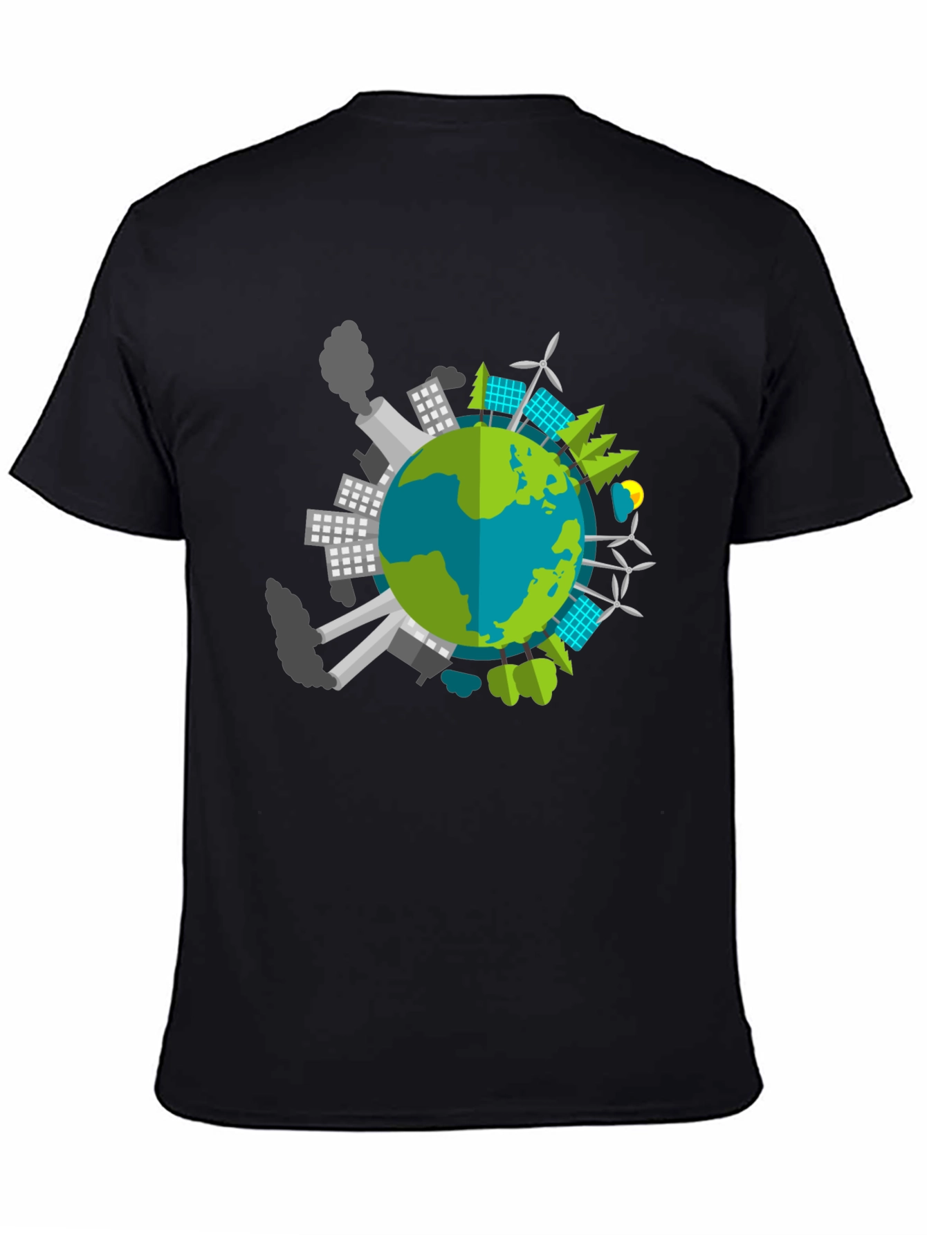 Black Eco Earth Graphic T-Shirt - Black view 4