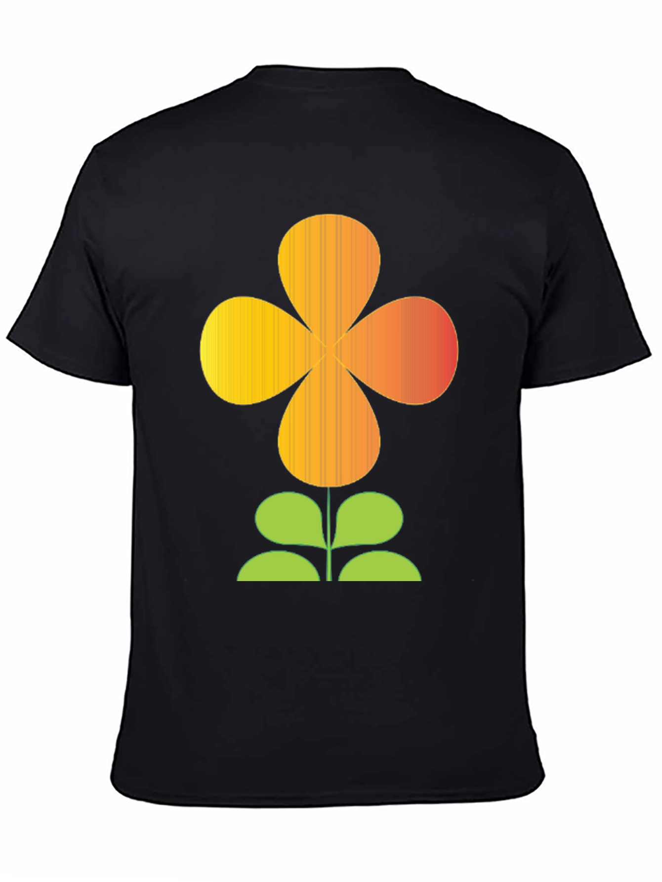 Black Retro Flower Power Graphic T-Shirt - Black view 4