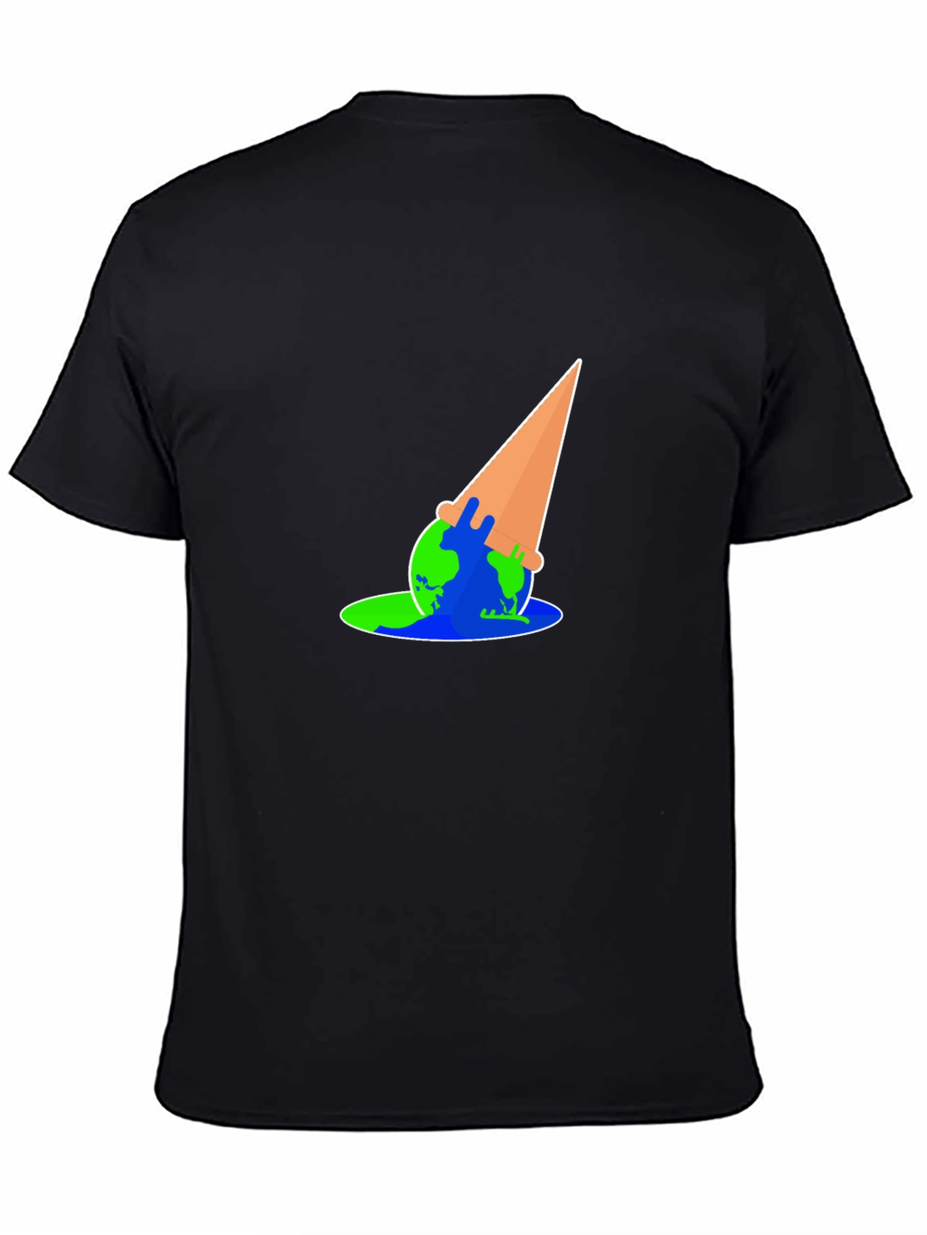 Black Earth Melting Ice Cream Cone Graphic T-Shirt view 4