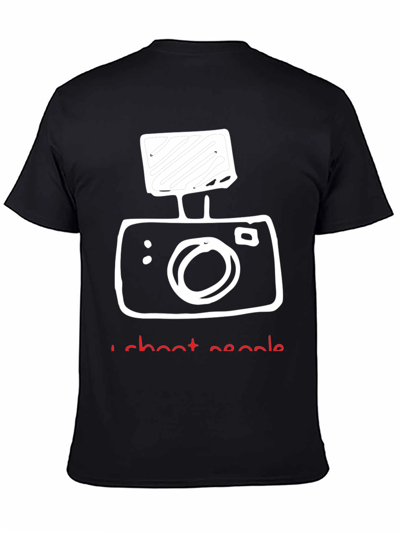 Black I Shoot People Camera Graphic T-Shirt view 4