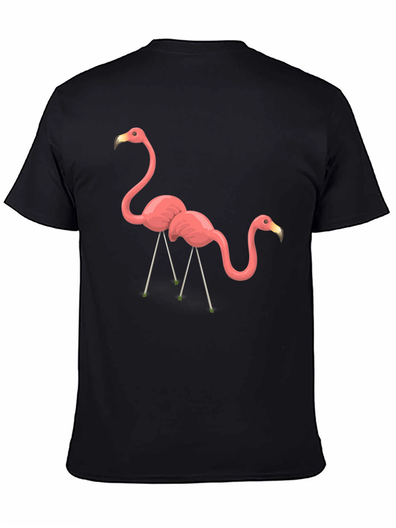 Black Flamingo Graphic Tee - Black Cotton T-Shirt view 4
