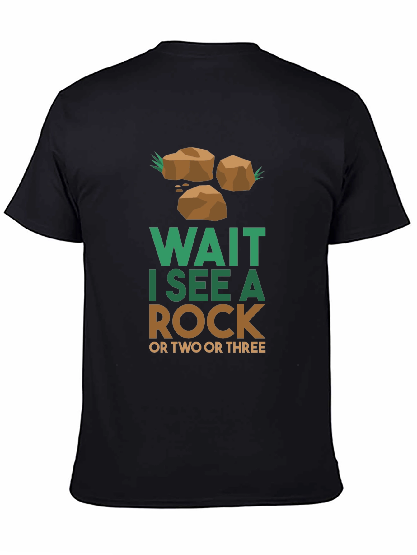 Black Wait I See a Rock T-Shirt view 4