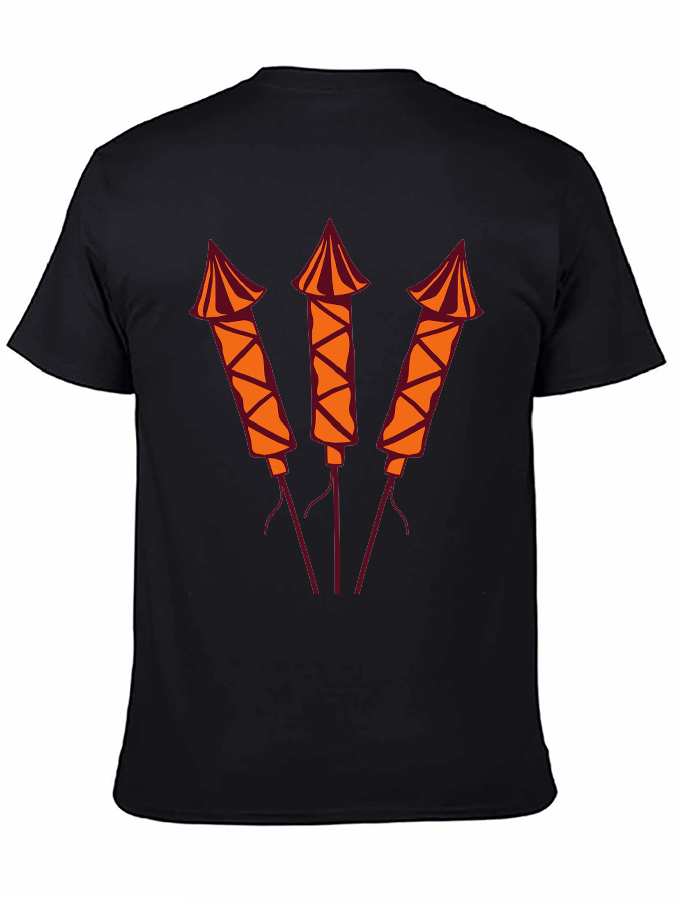 Black Firecracker Graphic Tee - Black Crew Neck T-Shirt view 4