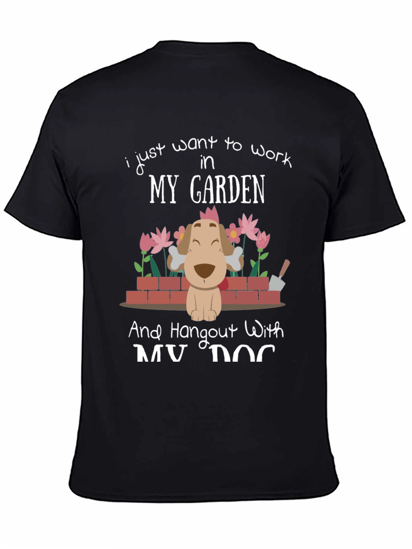 Black Garden & Dog T-Shirt view 4