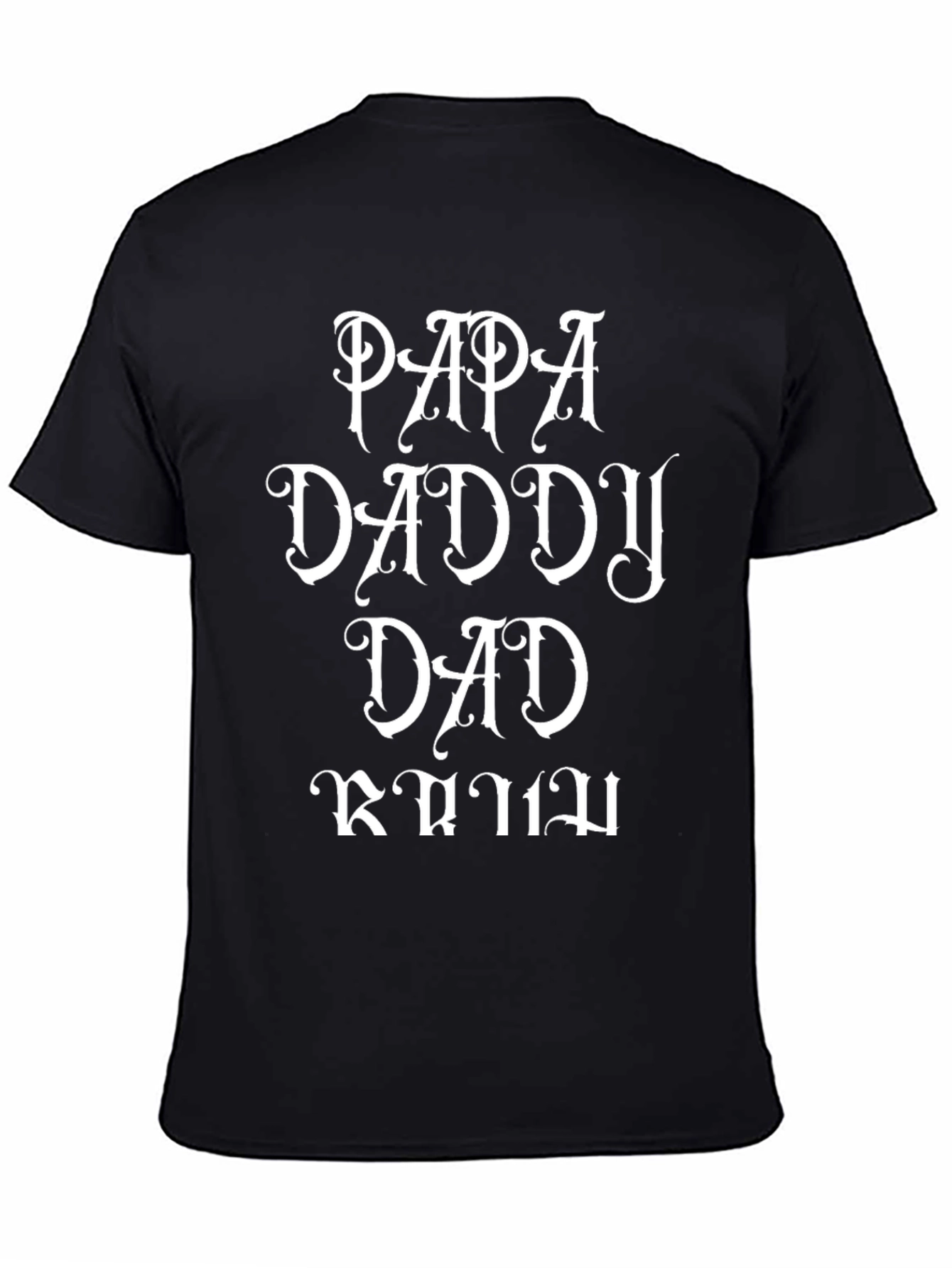Black Papa Daddy Dad T-Shirt - Father's Day Gift view 4