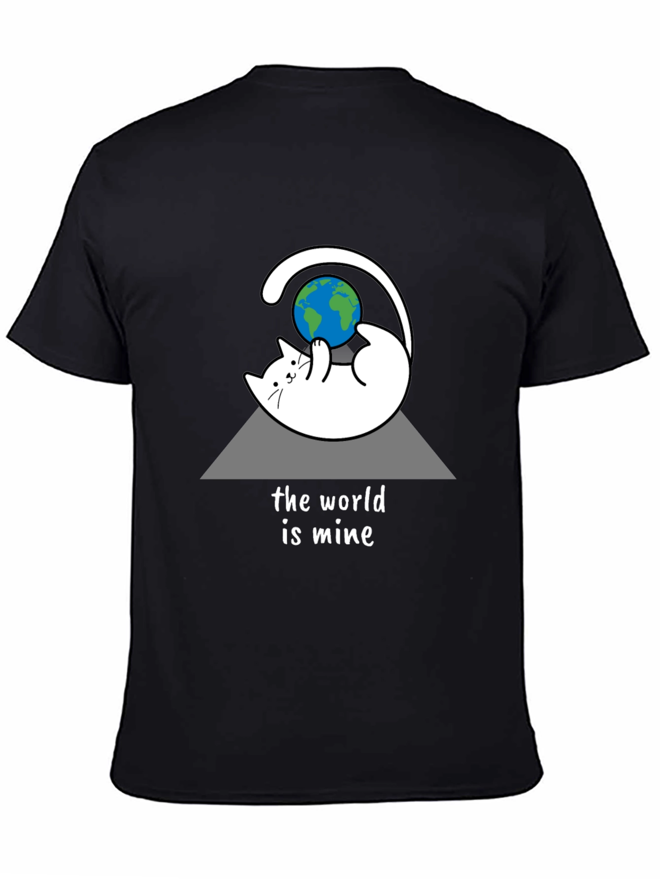 Black The World Is Mine Cat Graphic Tee - Black view 4