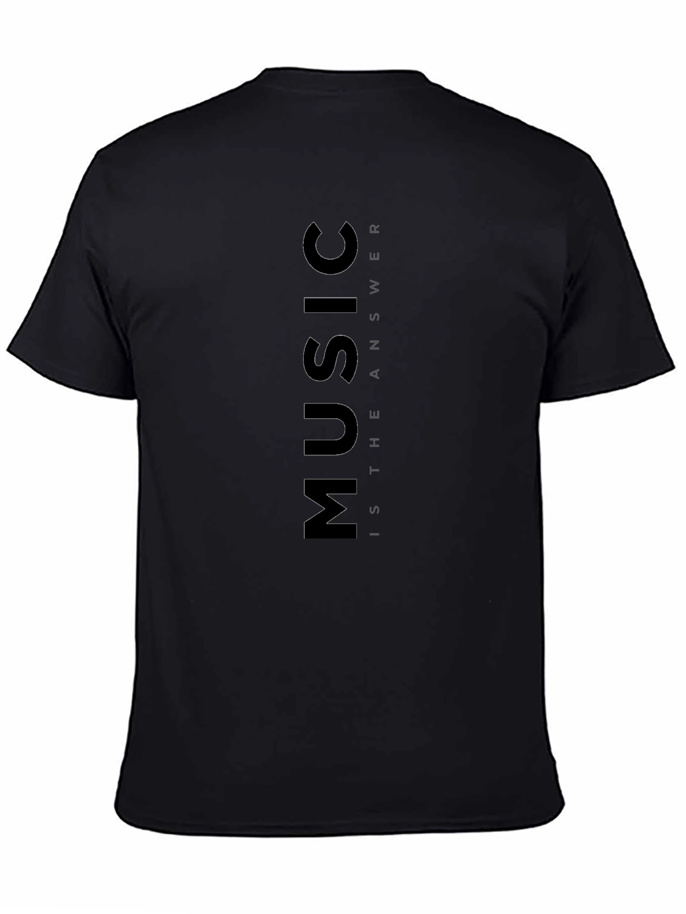 Black Music is the Answer Black Graphic T-Shirt view 4