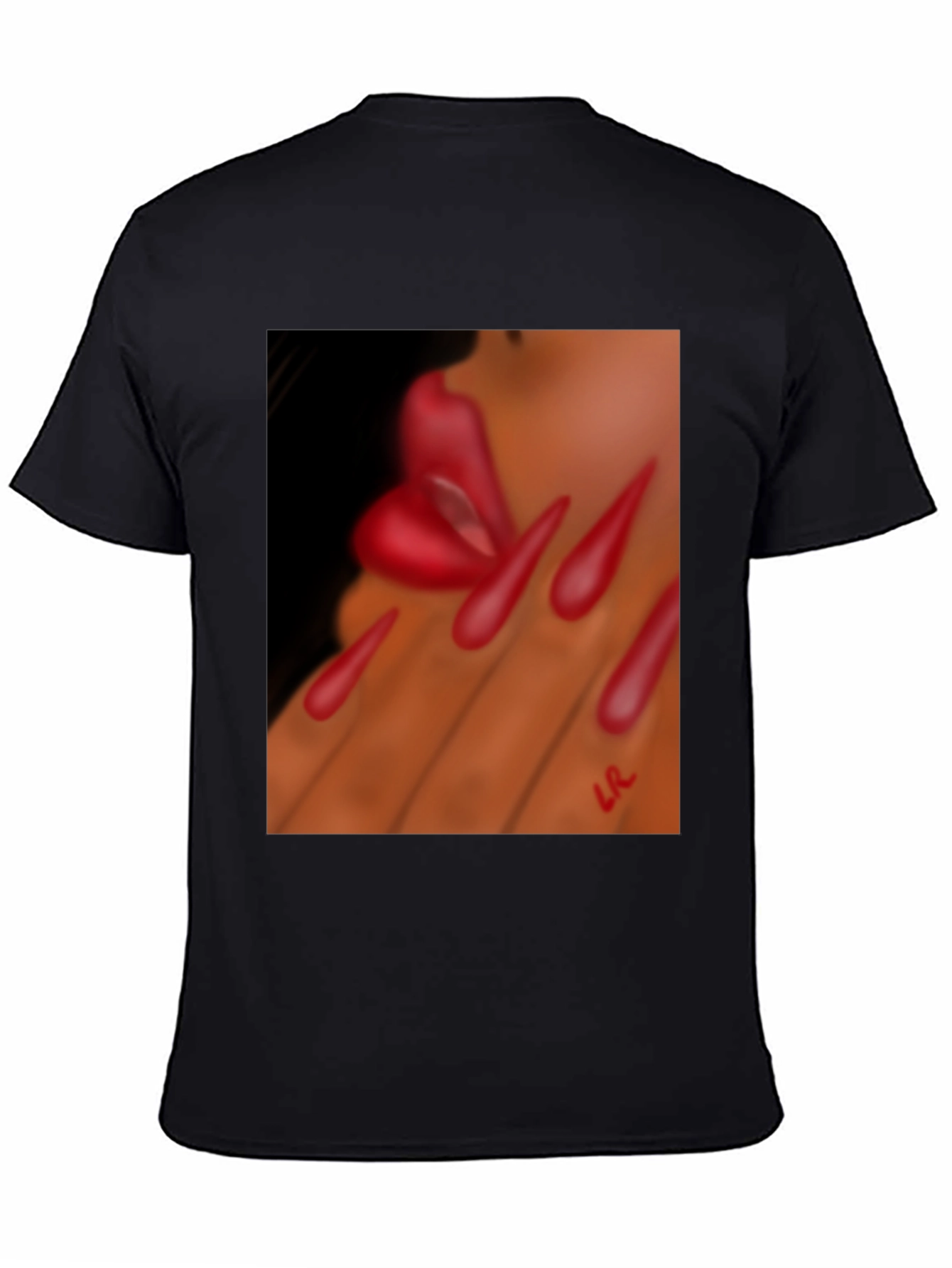 Black Lips and Nail Art Graphic T-Shirt view 4
