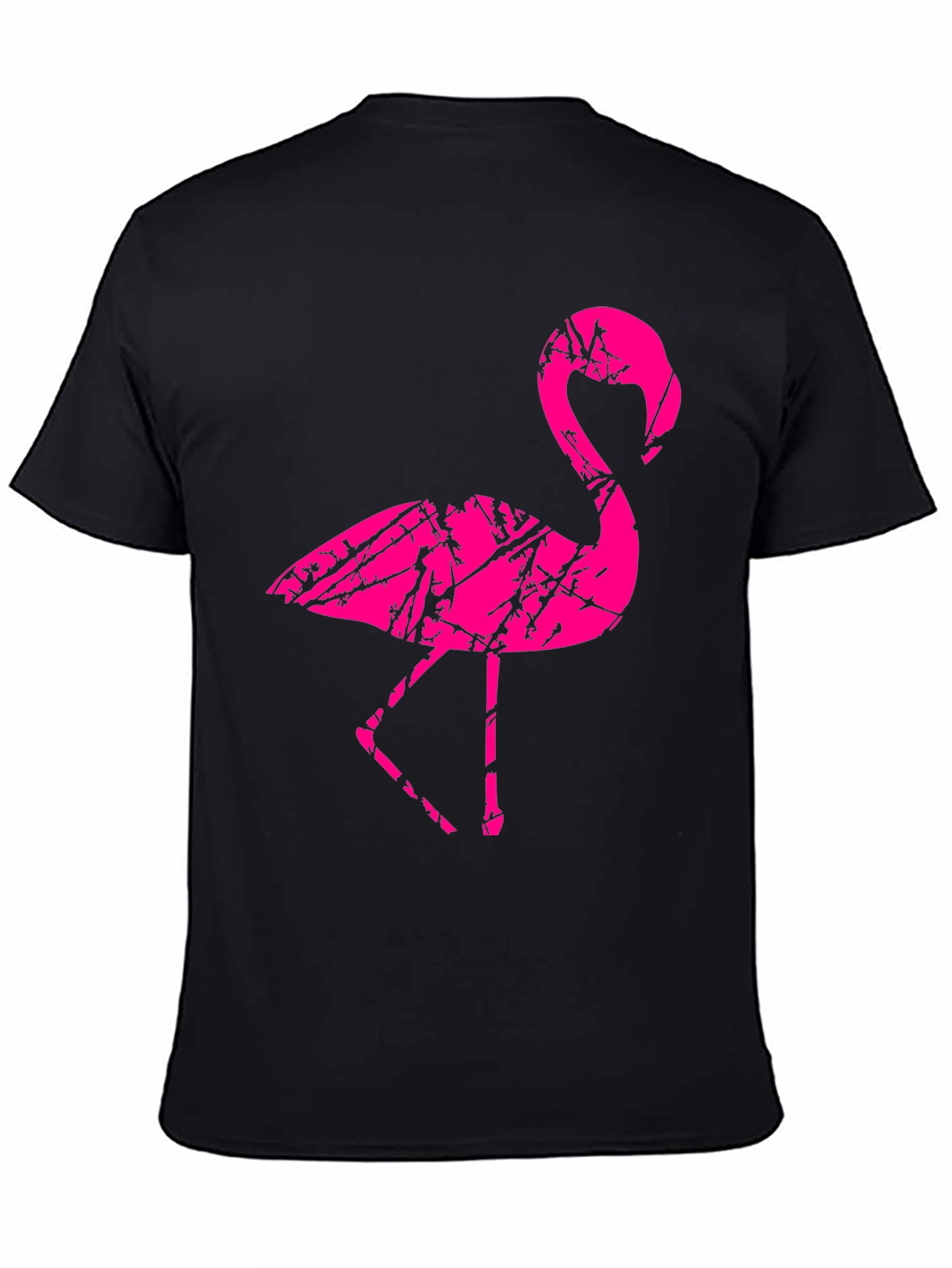 Black Men's Black Flamingo Graphic T-Shirt view 4