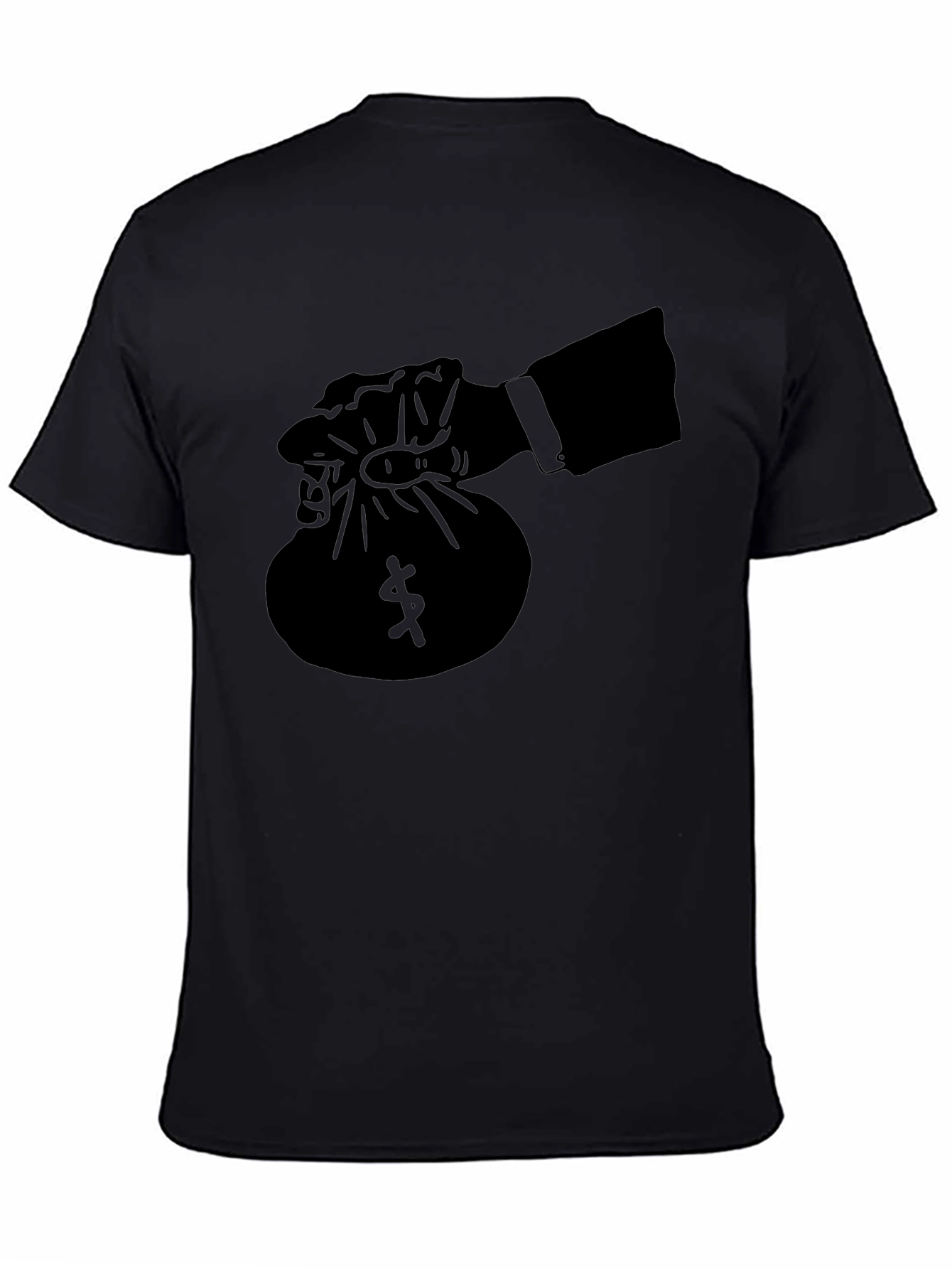 Black Money Bag Graphic Tee - Black view 4