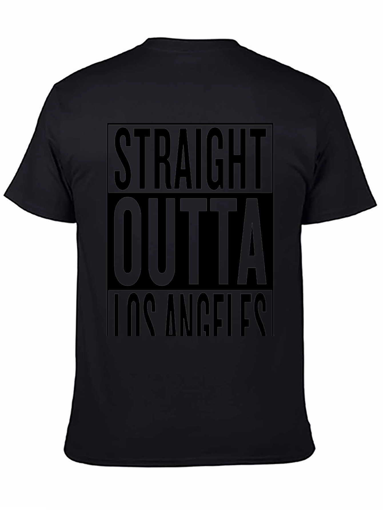 Black Straight Outta Los Angeles Black T-Shirt view 4