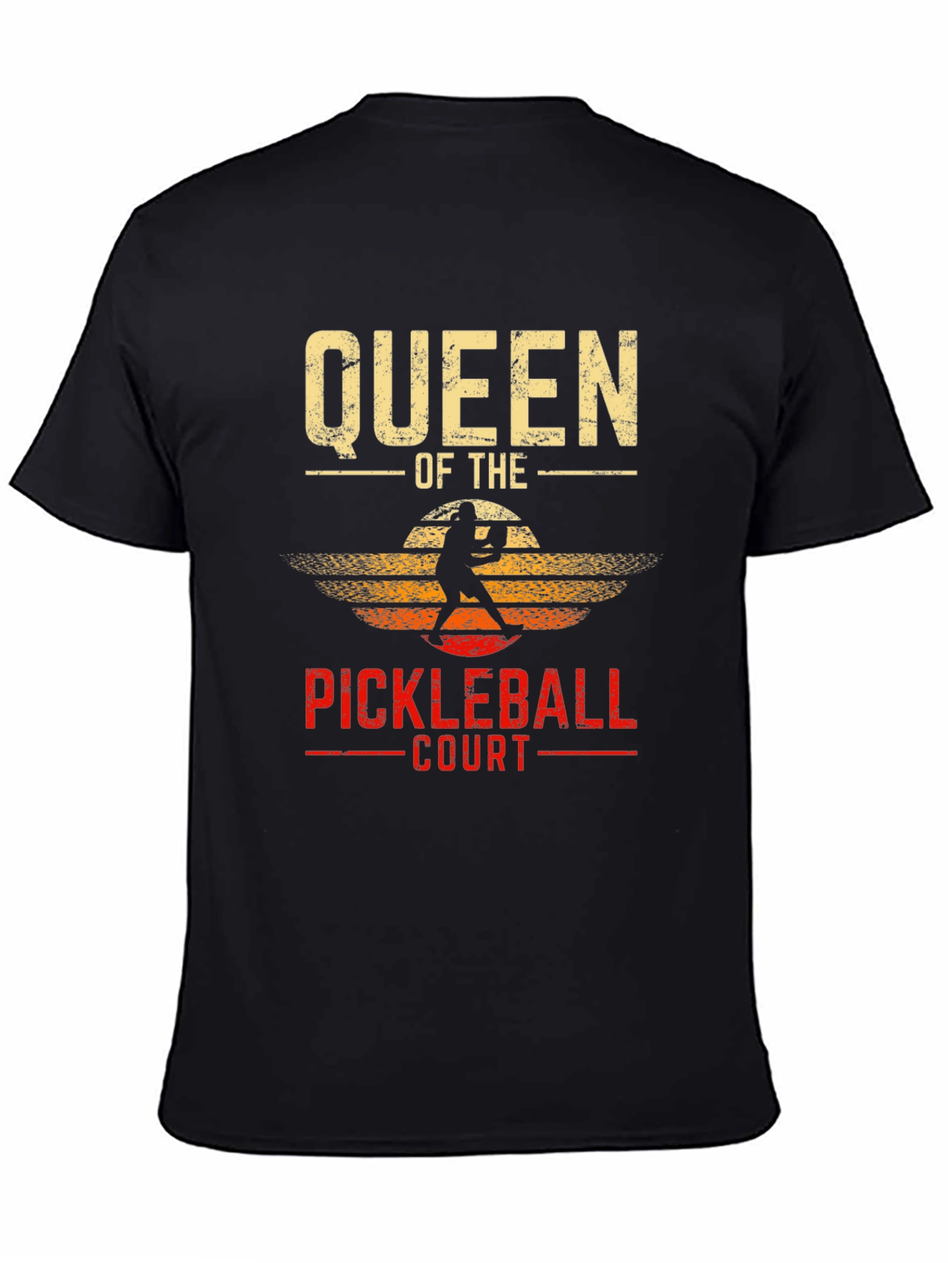 Black Queen of the Pickleball Court T-Shirt view 4