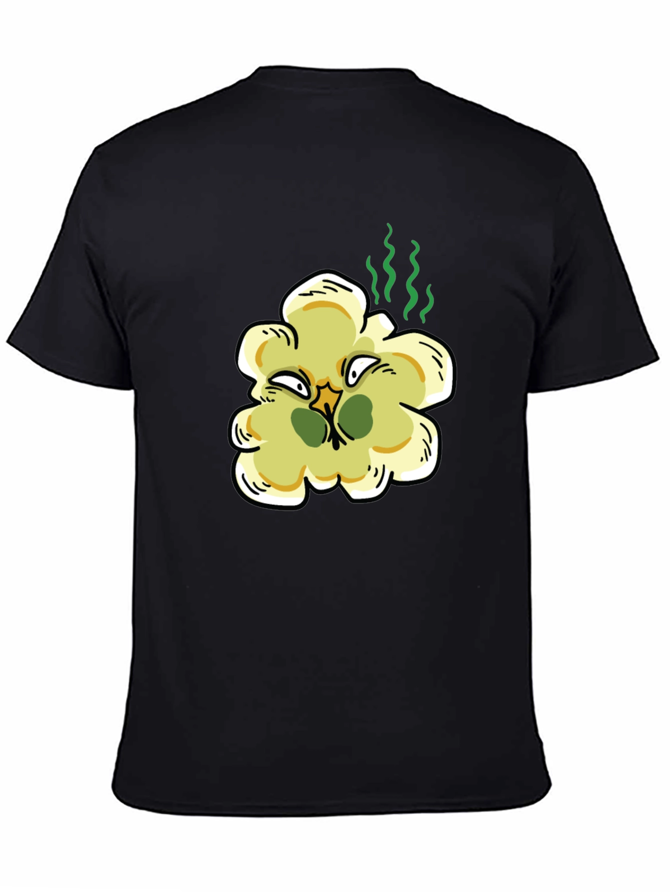 Black Stinky Popcorn T-Shirt - Funny Cartoon Food Tee view 4