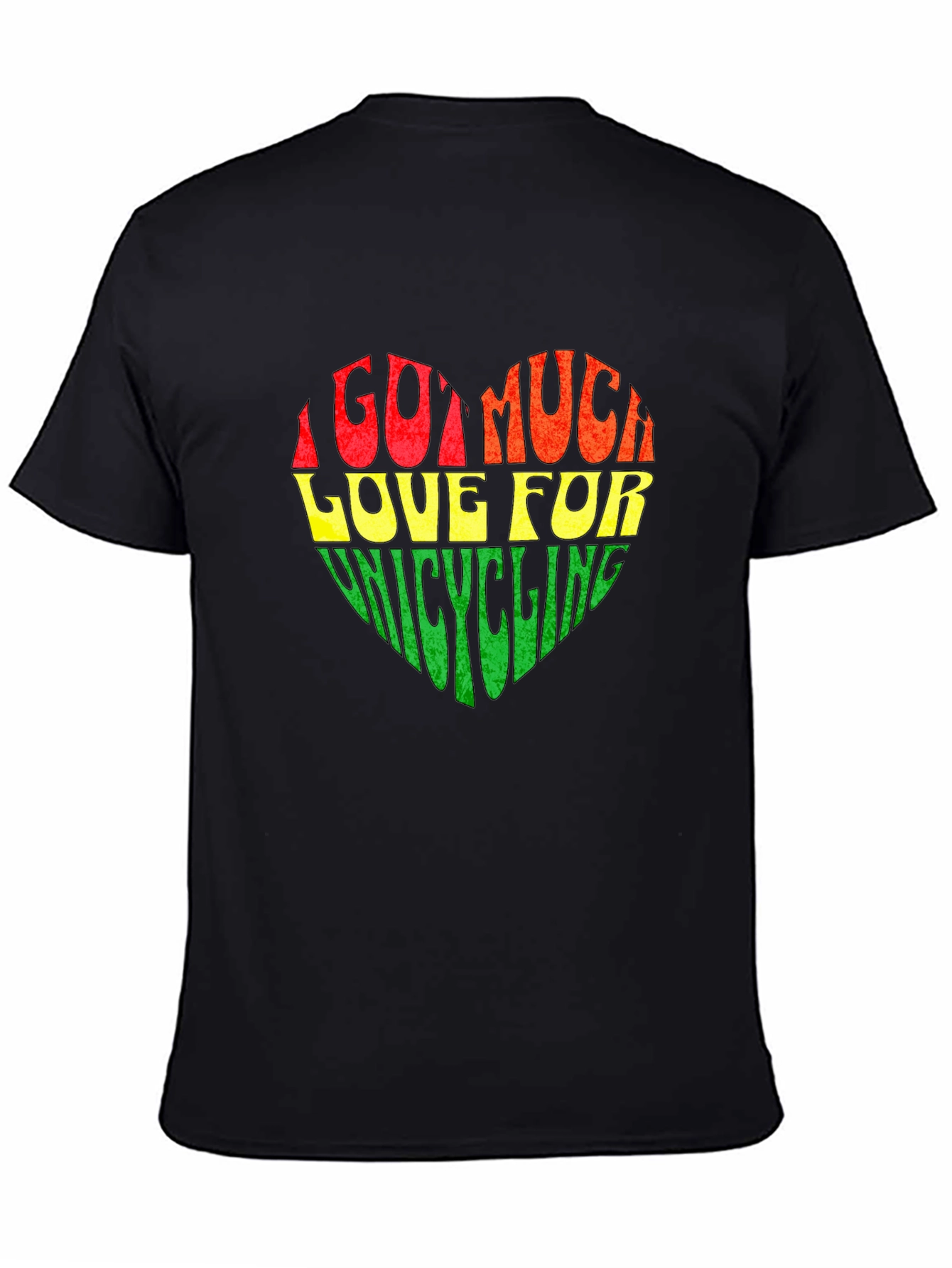 Black Unicycling Love Heart Graphic Tee view 4